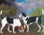 George Stubbs - paintings - Hund und Hündin in Landschaft