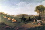 George Stubbs - Peintures - Les chevaux de course du duc de Richmond  à l´entraînement à Goodwood