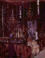 Adolf Friedrich Erdmann von Menzel - Peintures - Vieille Synagogue à Prague