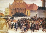 Adolf Friedrich Erdmann von Menzel - paintings - Aufbahrung der Märzgefallenen