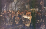 Adolf Friedrich Erdmann von Menzel - Bilder Gemälde - Eisenwalzwerk (Moderne Cyklopen)