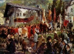 Adolf Friedrich Erdmann von Menzel - paintings - Fronleichnamsprozession in Hofgastein