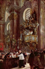 Adolf Friedrich Erdmann von Menzel - paintings - Kanzelpredigt in der Pfarrkirche zu Innsbruck
