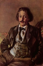 Adolf Friedrich Erdmann von Menzel  - Bilder Gemälde - Porträt des Paul Heyse