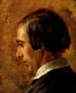 Adolf Friedrich Erdmann von Menzel  - Peintures - Portrait de Richard,  frère de Menzel