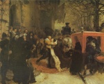 Adolf Friedrich Erdmann von Menzel  - Bilder Gemälde - Schlossportal mit königlichem Empfang