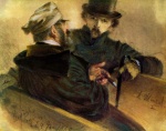 Adolf Friedrich Erdmann von Menzel  - Peintures - Deux Baigneurs au bord de la mer