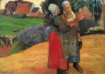 Paul Gauguin - paintings - Two Breton Women on the Road
