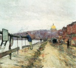 Childe Hassam - paintings - Charles River und Beacon Hill