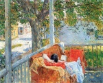 Childe Hassam - Bilder Gemälde - Couch auf der Veranda, Cos Cob