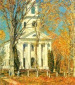 Childe Hassam  - Peintures - L'Église de Old Lyme, Connecticut