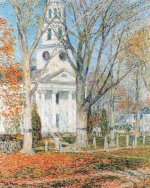 Childe Hassam  - Peintures - L'Église de Old Lyme, Connecticut