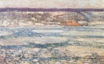 Childe Hassam  - Peintures - Le fleuve Hudson gelé