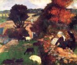 Paul Gauguin - Bilder Gemälde - Bretonische Schäferin