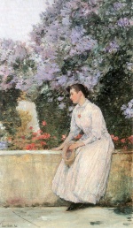 Childe Hassam  - Peintures - Dans le jardin