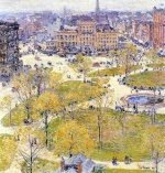 Childe Hassam  - Peintures - Union Square au printemps