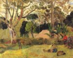 Paul Gauguin - Bilder Gemälde - Der große Baum (Te raau rahi)