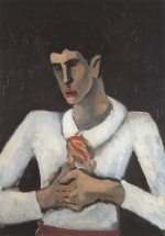 Helmut Kolle - Peintures - Jeune homme avec un foulard coloré