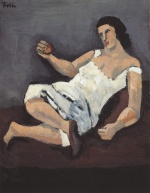 Helmut Kolle  - paintings - Liegende Frau mit Frucht (Sappho)