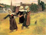Paul Gauguin - paintings - Breton Girls Dancing, Pont-Aven