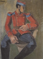 Helmut Kolle  - paintings - Sitzender Soldat
