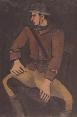 Helmut Kolle  - Peintures - Soldat assis avec casque
