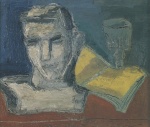 Helmut Kolle  - paintings - Stillleben mit Büste, Buch und Glas
