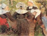 Paul Gauguin - Peintures - La danse des quatre Bretonnes