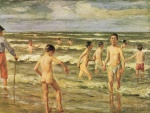 Max Liebermann - Peintures - Petits garçons au bain