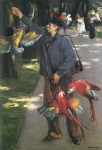 Max Liebermann - Peintures - L'homme aux perroquets
