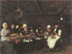 Max Liebermann - paintings - Die Gemüseputzerinnen (Die Konservenmacherinnen)