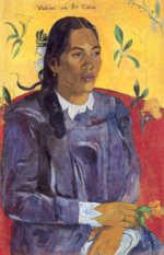 Paul Gauguin - Bilder Gemälde - Die Frau mit der Blume