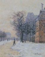 Jean Baptiste Armand Guillaumin  - Peintures - Piétons à Paris en hiver