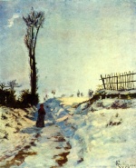 Jean Baptiste Armand Guillaumin  - paintings - Hohlweg im Schnee