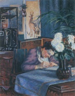Jean Baptiste Armand Guillaumin  - paintings - Madame Guillaumin beim Schreiben