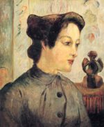 Paul Gauguin  - paintings - Frau mit Haarknoten