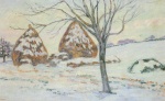 Jean Baptiste Armand Guillaumin  - paintings - Palaiseau, Heuschober im Schnee