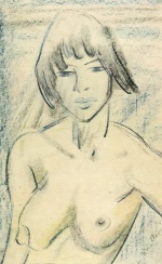 Otto Mueller - paintings - Halbakt Zigeunermädchen