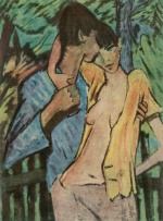 Otto Mueller - Peintures - Couple d´amoureux