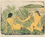 Otto Mueller - paintings - Liegender Knabe hinter zwei sitzenden Mädchen