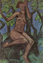 Otto Müller - Peintures - Jeune fille dans la forêt