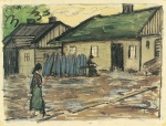 Otto Müller  - Peintures - Gitane devant un village
