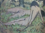 Otto Mueller  - Bilder Gemälde - Zwei Mädchen im Grünen