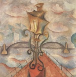 Walter Ophey - Peintures - Le lampadaire oublié