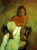 Paul Gauguin  - Peintures - Jeune fille avec éventail