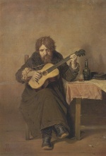 Wassilij Grigorjewitsch Perow - paintings - Der einsame Gitarrenspieler