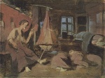 Wassilij Grigorjewitsch Perow  - paintings - Nachts in der Bauernhütte