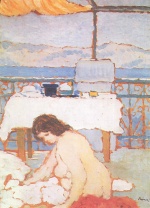József Rippl Rónai - paintings - Akt auf der Terrasse