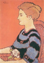 József Rippl Rónai - paintings - Dame in Blau