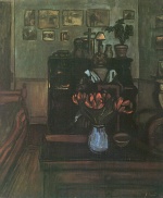 József Rippl Rónai - paintings - Dämmerung in einem intimen Zimmer